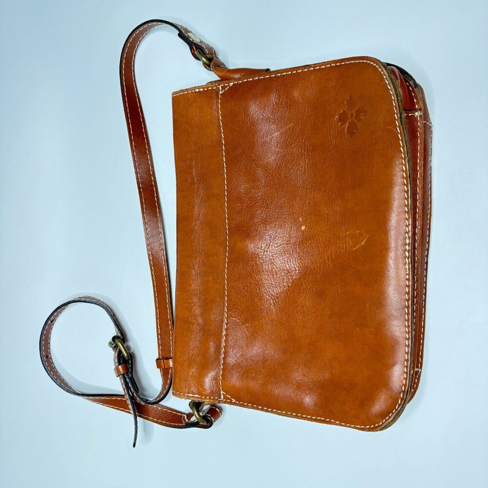 PATRICIA NASH Tooled Leather Crossbody Brown Italian Leather Purse 11" X 9" X 2" - Picture 2 of 15